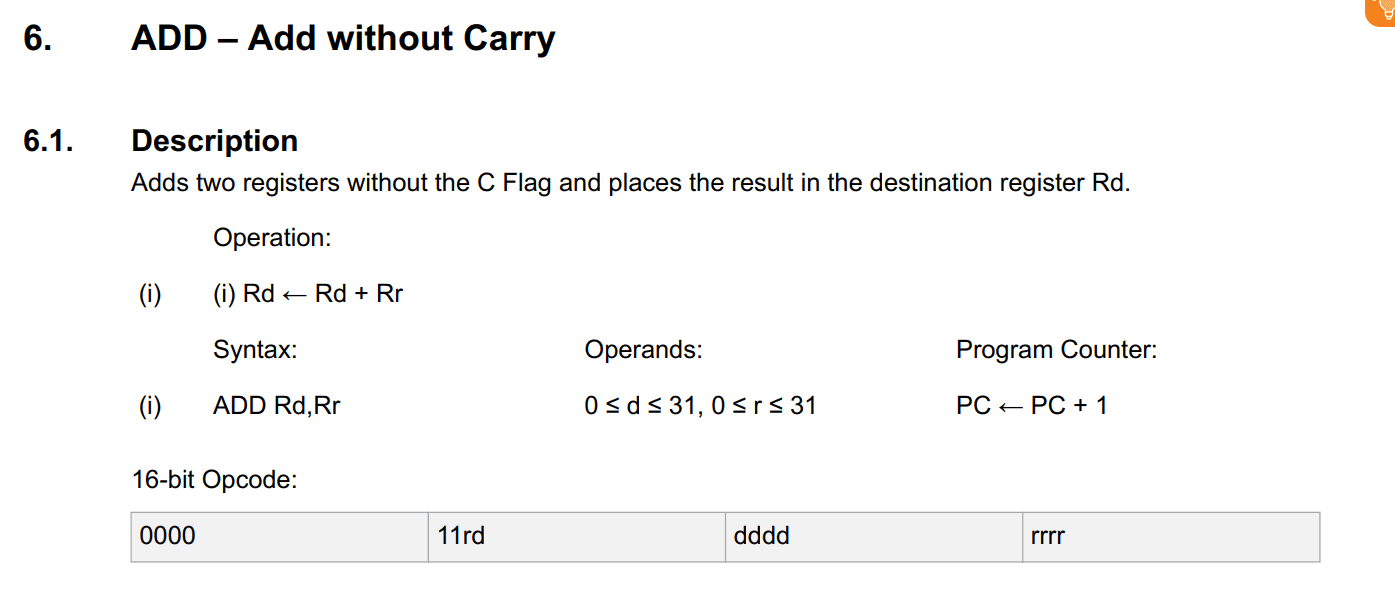 AVR ADD instruction