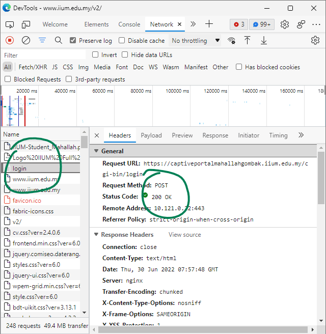 Network activity inspection