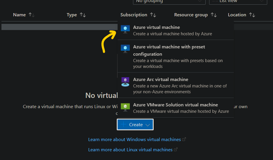 Create Azure VM