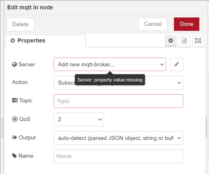 edit mqtt nodered