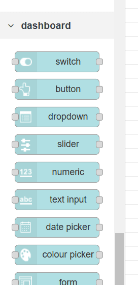 Nodes sidebar